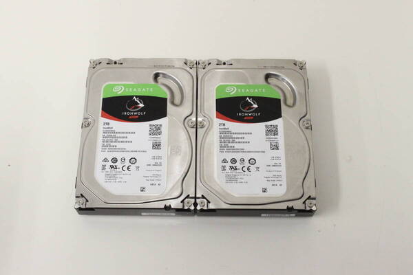 c924 送料無料!! 2TB 2個セット!SEAGATE IRONWOLF NAS 2TB ST2000VN004-2E4164