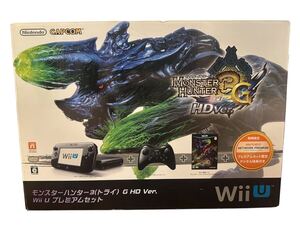 1円スタート Nintendo WiiU ニンテンドーWiiU モンスターハンター3 任天堂 ブラック ソフト付き 箱付き 動作未確認