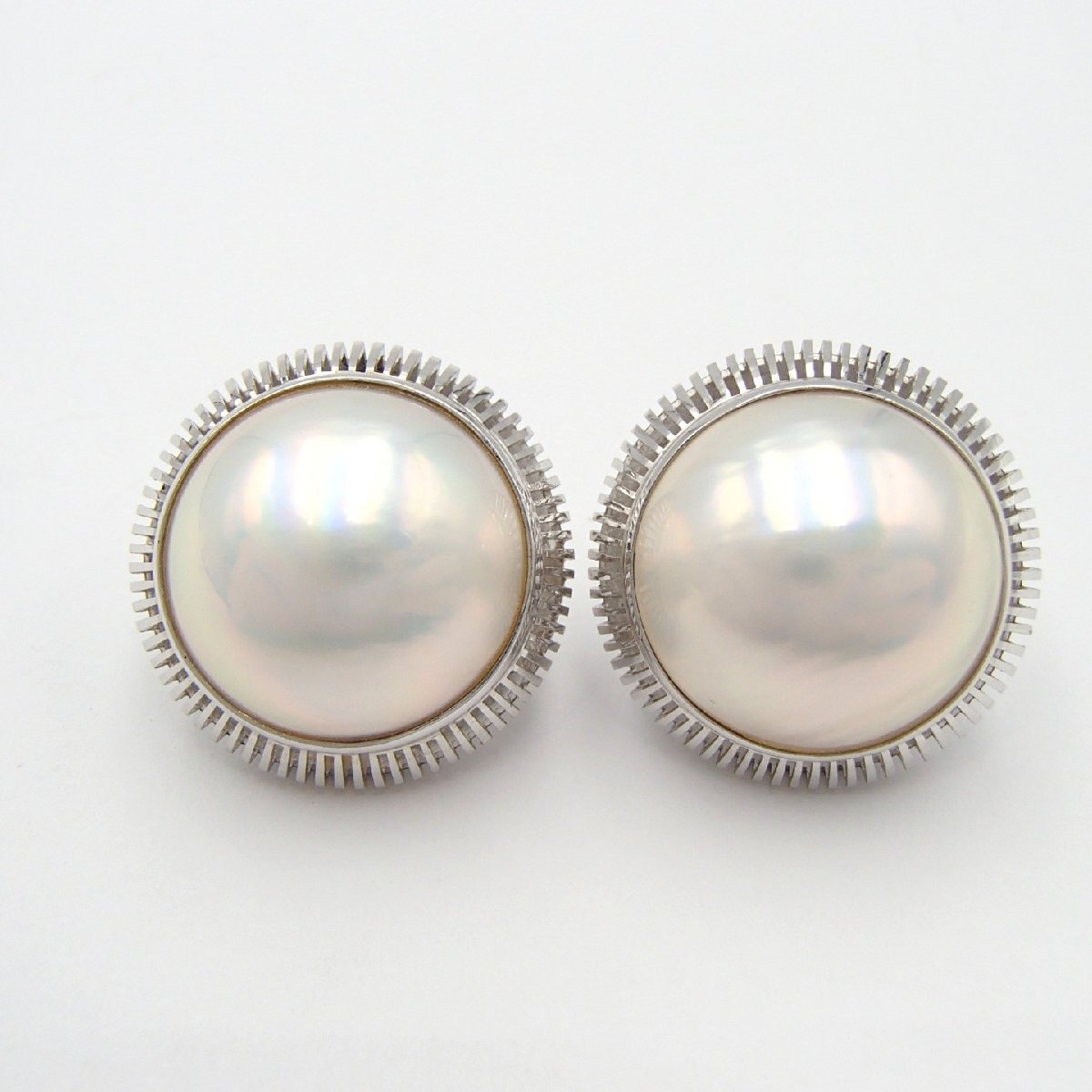 JCK□K14WG 　イヤリング　マべパール 楽天市場】K14WG マベパール 14.5mm □ 合計10.6g ホワイト