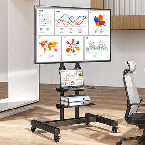 【キャスター付きで自由に移動できるTV台】 テレビスタンド 32〜75インチ対応 高さ調節可能 ケーブル収納付き 省スペース