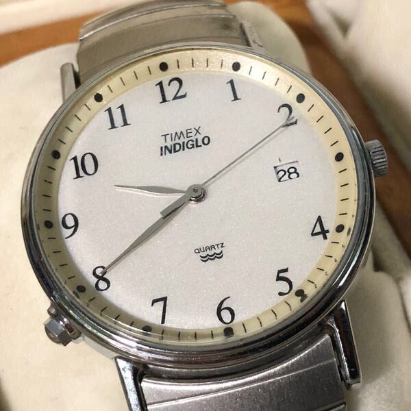 【即決/送料無料】90年代TIMEX INDIGRO QUARTZ タイメックス インディグロ ビンテージウォッチ メンズクォーツ 中古腕時計 動作品
