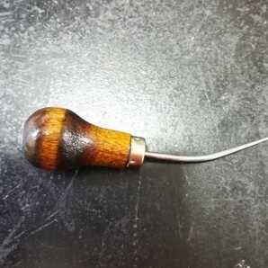 国産職人仕様 ! ヨーロッパタイプ 曲がり丸ギリ 研ぎ上げ済み 千枚通し きり 目打ち ☆