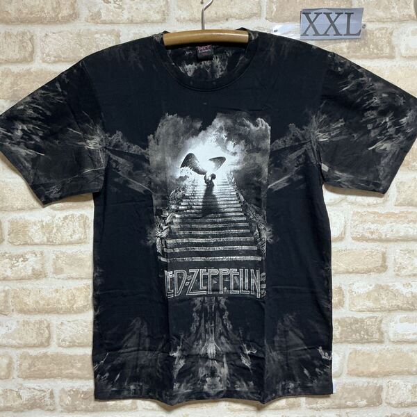 レッドツェッペリン XXLサイズ TシャツRed zeppelin タイダイ ムラ染 絞り染め 半袖 ロックバンド バンドTシャツ