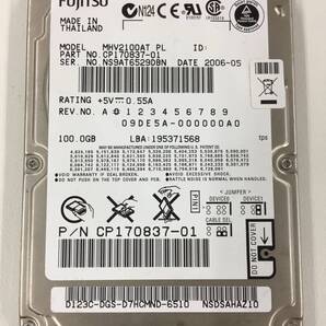 a◇4592時間 富士通/FUJITSU MHV2100AT PL 2.5インチHDD 『正常判定』 100GB