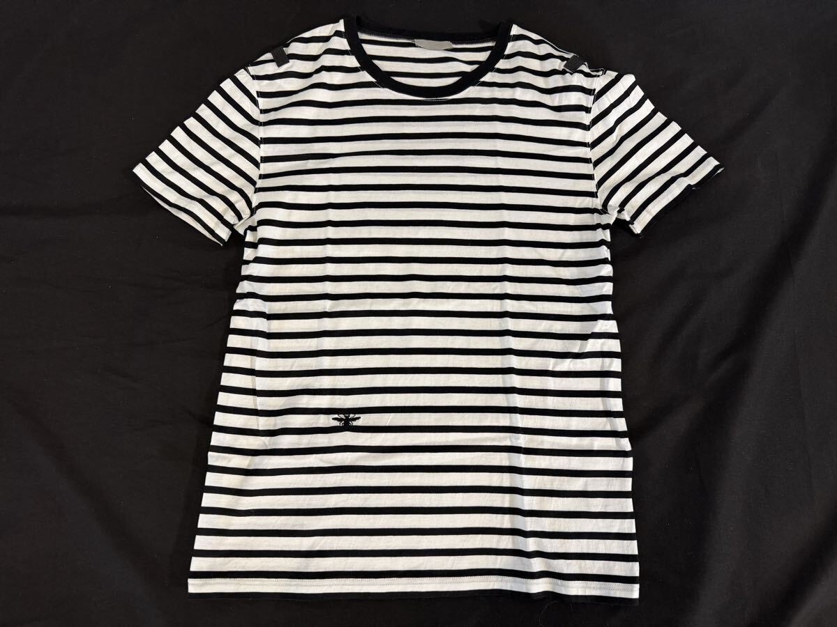 DIOR HOMME BEE刺繍ボーダータートルセーター DIOR HOMME - 本物 極美品 ディオールオム Bee刺繍 ボーダー