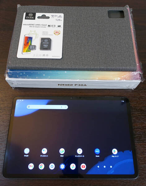 【美品】 Hitabt P30A 12インチ Android14 タブレット G99 20GB+128GB 2000x1200 8000mAh 4スピーカー 純正ケース/新品microSD128GB付 保証