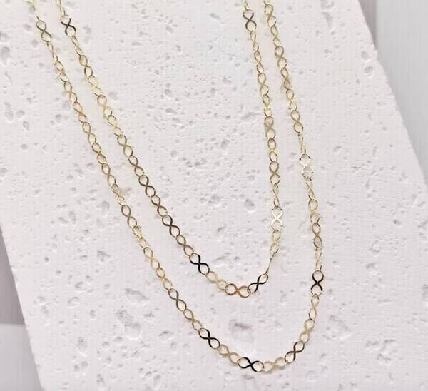 K18YG WG ネックレス チェーンネックレス YG イエローゴールド 8 インフィニティ 無限 ネックレスチェーン 18K 8の字 40cm~