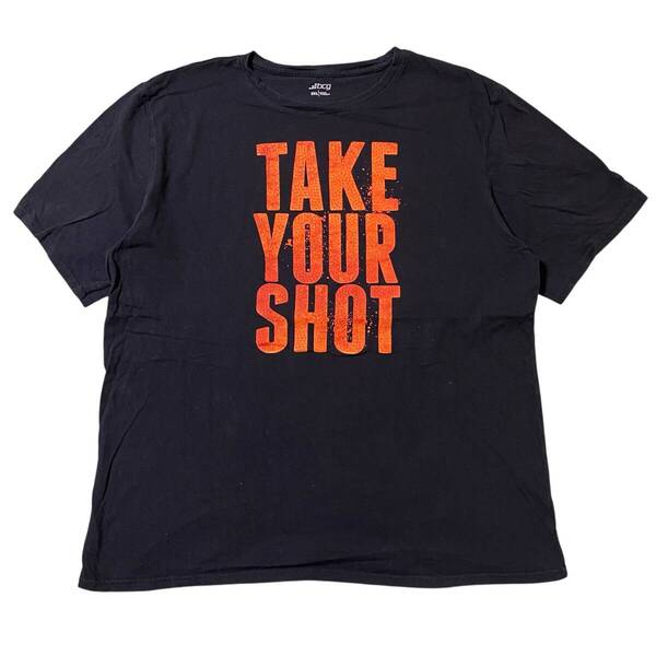 アメリカ古着 TAKE YOUR SHOT 半袖 Tシャツ プリント US古着 クルーネック ブラック 2XLサイズ 【I2024】