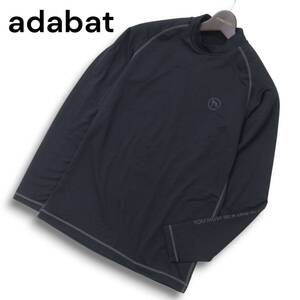 adabat Adabat Golf через год Logo * длинный рукав стрейч mok шея рубашка внутренний Sz.48 мужской чёрный