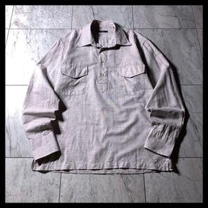 Bagutta コットン リネン プルオーバー カプリ シャツ 長袖 無地 M