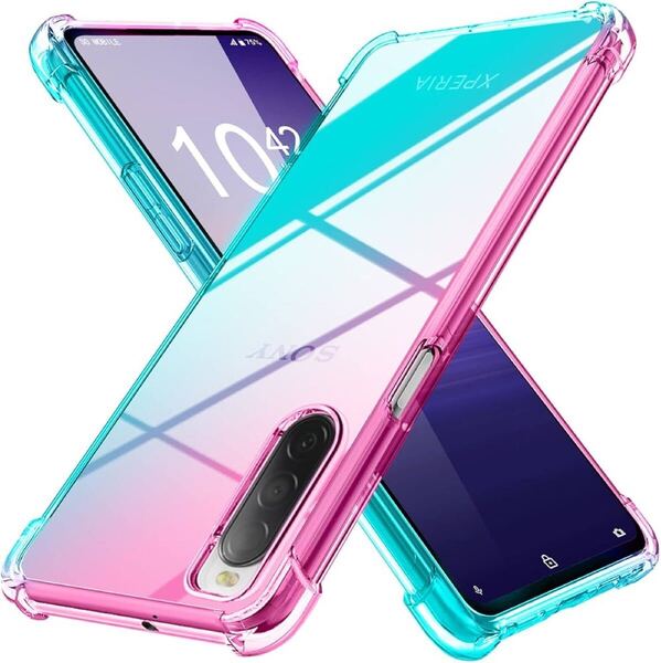 2309471 Xperia 10 II ケース クリア 薄型 グラデーション色 ケース SOV43 SO-41A ケース 軽量 tpu 耐衝撃 スマホケース 透明 米軍MIL規格