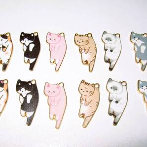 【くびねっこ 猫 チャーム 6種 12個】ねこ アクセサリー かわいい 可愛い キャット かわいい 小物 ミニ ストラップ ペンダント ヘッド