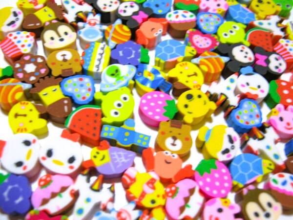 150個+α【ファンシー ミニ消しゴム】たっぷり けしごむ まとめ売り 可愛い 消しゴム 小さい 小さな たくさん いっぱい フルーツ 果物