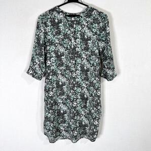 【GLOBAL WORK】グローバルワーク グリーン系 柄物ワンピース 五分袖 レディース Mサイズ【a002】