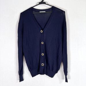 【AG by aquagirl】エージー バイ アクアガール ワールド ネイビー系 薄手 シースルー シアー カーディガン レディース Mサイズ【a009】