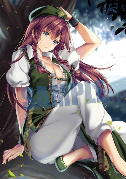 【新品正規品】もねてぃ 描き下ろしB2Wスエードタペストリー 紅美鈴 東方Project