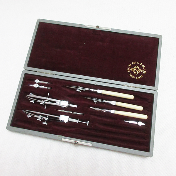 【ヴィンテージ】製図セット 昭和レトロ 一式 ヴィンテージ 昭和レトロ 製図セット ISINO DRAWING INSTRUMENTS