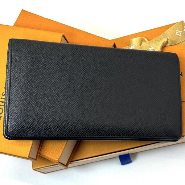 超美品 ルイヴィトン タイガ ポルトフォイユ ブラザ 財布 長財布 折り財布 ウォレット 二つ折り 黒 ブラック アルドワーズ M32572 VUITTON