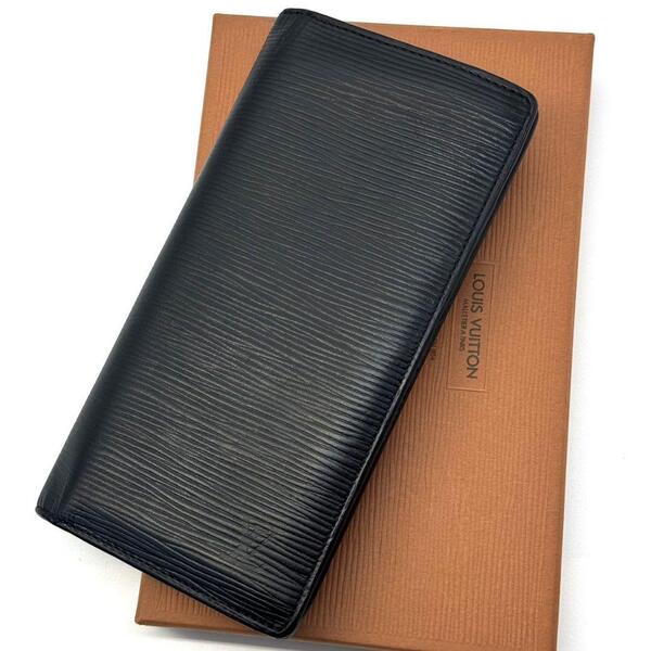 良品 現行モデル ルイヴィトン エピ ポルトフォイユ ブラザ 黒 ブラック 財布 二つ折り 折り財布 長財布 ウォレット M60622 LOUIS VUITTON