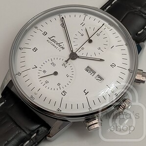 12mmのスリム厚に機械式多機能搭載の圧倒的技術力/トリプルカレンダー【風防&文字盤ダブルレイヤード仕様/新品】24時間計 裏スケ 黒革