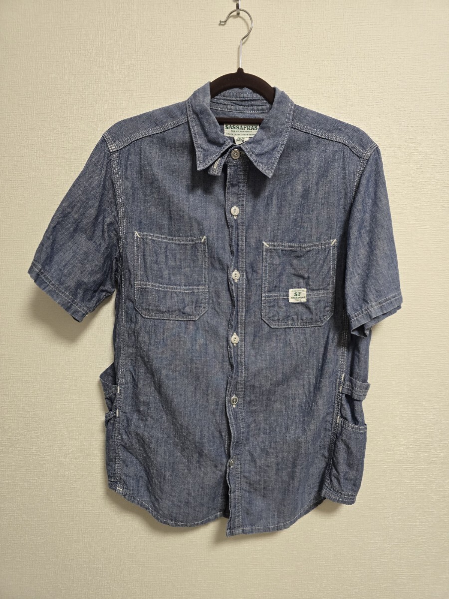 【美品】ササフラス　ベースボールシャツ　ウール×ナイロン　S グレー　日本製 2025年最新】Yahoo!オークション -sassafras ササフラス シャツ