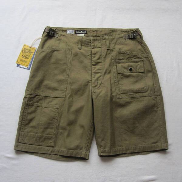 ☆新品 フリーホイーラーズ "GRUNTS" (34) カットレングス トラウザース / ワークショーツ/ FREEWHEELERS / ショートパンツ /