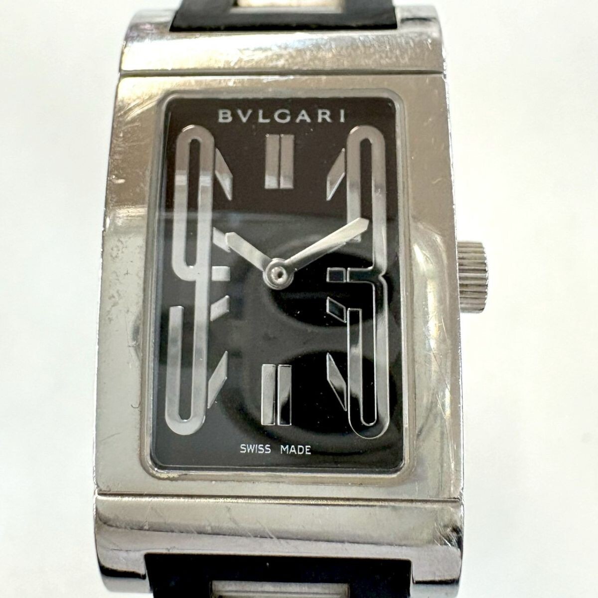 BVLGARI ブルガリ　美品　稼働品　レッタンゴロ　電池交換済⭐︎ 電池交換済み BVLGARI ブルガリ レッタンゴロ クロノグラフ