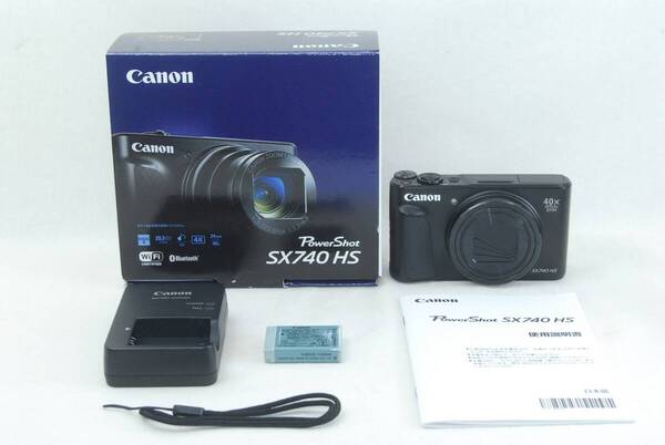 ★良品★Canon キャノン PowerShot パワーショット SX740 HS ブラック 光学40倍ズーム 元箱付き♪