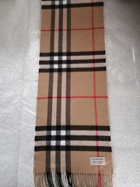 BURBERRY バーバリー マフラー ストール スカーフ ショール カシミヤ100% キャメル&レッドハート S&Sイニシャル刺繍 送料無料