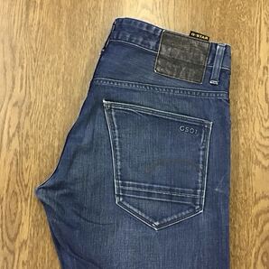 【GH297】G-STAR RAW W34 L32 色落ち加工 ジーンズ ジーパン デニムパンツ 股上浅め メンズブランド古着 ジースターロウ 送料無料