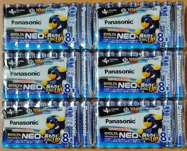【激安・送料無料】Panasonic製 EVOLTA NEO(エボルタ ネオ)単4形 8本パック×6個【単4アルカリ乾電池 計48本】