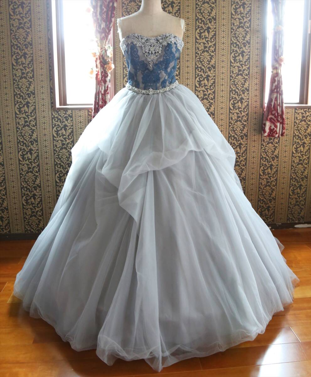 [321] カラードレス ９～１３号サイズ 中古 カラードレス レンタル 9号-13号 プリンセスライン 紫 7134