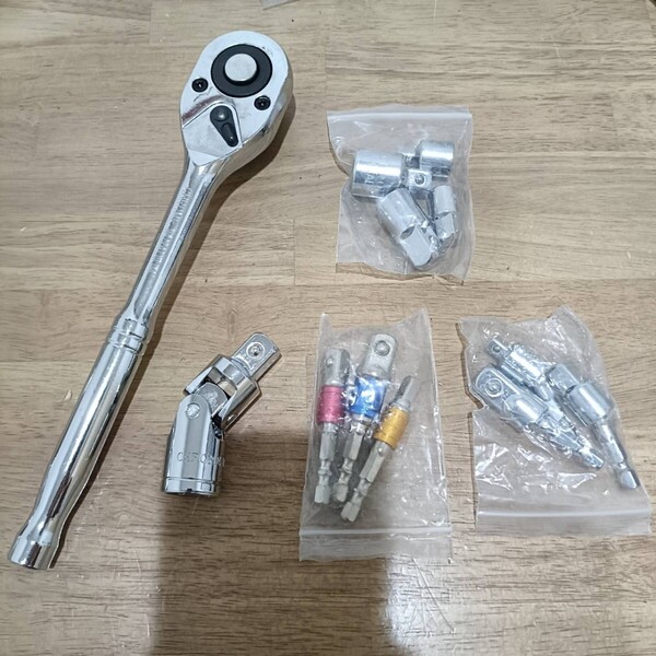 工具 訳あり まとめ売り 12.7 ラチェットハンドル ソケットアダプター ユニバーサル ソケットレンチ DIY 自動車 バイク 整備 大量