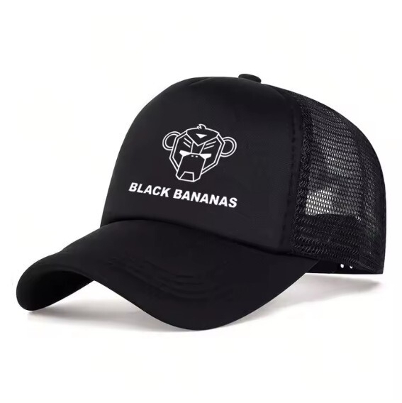 新品 BLACK BANANAS モンキー プリント メッシュ キャップ 野球帽 帽子 黒 ユニセックス メンズ レディース ストリート アメカジ