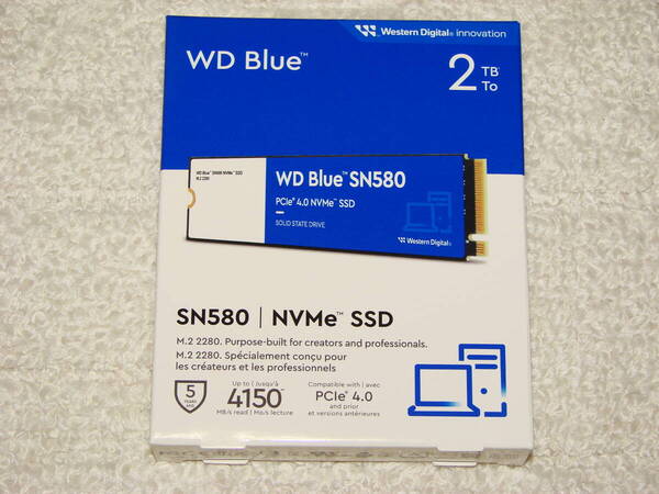 Western Digital WD Blue SN580 M.2 2280 NVMe 2TB SSD WDS200T3B0E 未使用品!