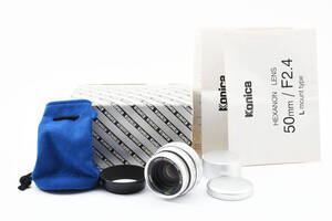 整備済 元箱 ポーチ 取扱説明書付 ★極上美品★ KONICA コニカ HEXANON 50mm F2.4 沈胴型 Leica ライカ L39 1500本限定モデル (1784)