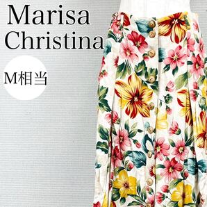 【AA4094】 Marisa Christina COLLECTION マリサ・クリスティーナ コレクション Mサイズ相当 ボトムス ロング スカート 花柄 ホワイト系