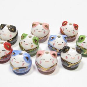 ほっこりしたお顔 トンボ玉 10個セット(5色×2個)