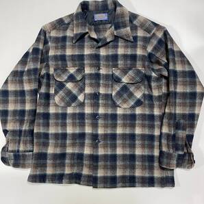 Pendleton board shirt ボードシャツ ウールシャツ フランネルシャツ 開襟 70s 60s L ブラウン系チェック オンブレ