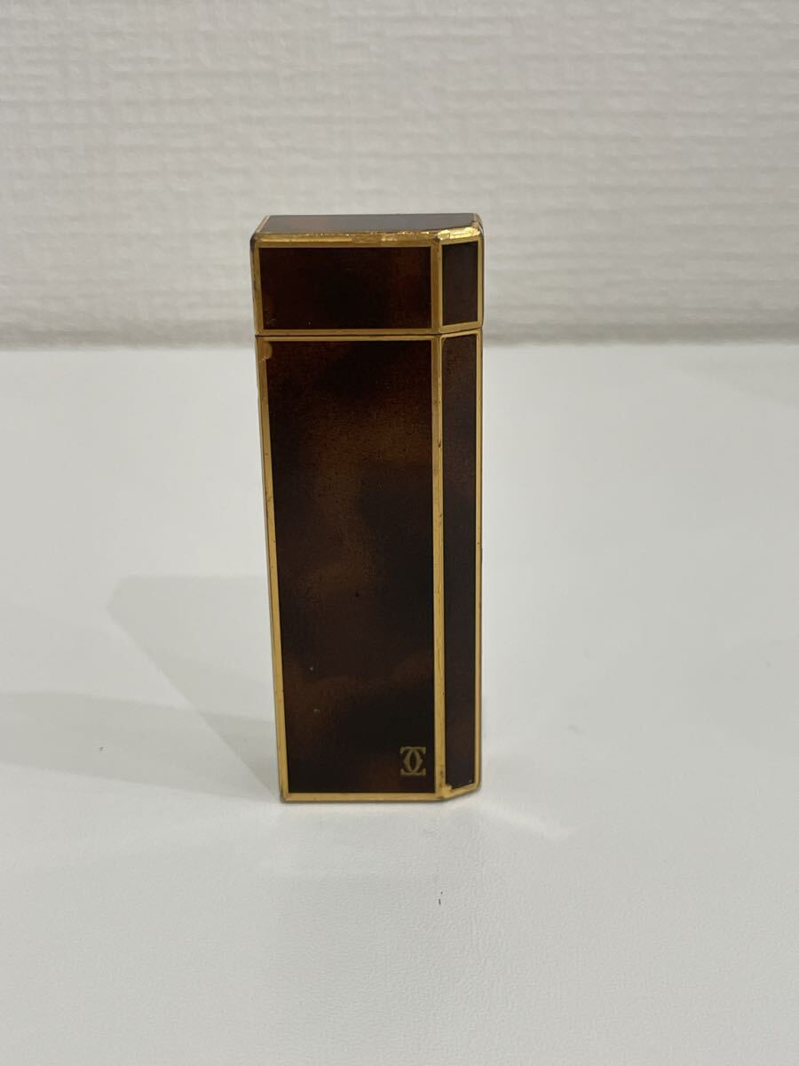 Cartier - カルティエ ガスライター 喫煙具 小物 タバコ ロゴ べっ甲柄 火花確認済み Cartier カルティエ ガスライター 喫煙具 小物 タバコ ロゴ