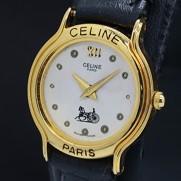 CELINE セリーヌ ロゴ文字盤 ラウンド レディース 腕時計 クォーツ Yahoo!オークション -「celine 時計」(その他) (2針(時、分
