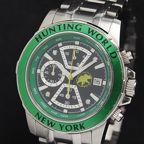 (y.m) HUNTING WORLD クロノグラフ クオーツ Yahoo!オークション -「クロノグラフ腕時計」(ハンティング