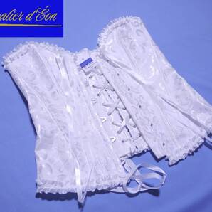 ★サイズ4XL/5L(ウェスト90~95cm)★ドレス用本格的コルセット(ホワイト/白)★お手頃価格大きいサイズコルセット●匿名配送●J001-W-4XL