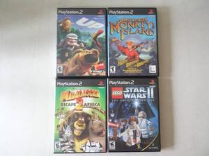LOT OF 4 - LEGO スターウォーズ 2 UP MADAGASCAR 2 Sony Playstation 2 PS2 CIB TESTED 海外 即決