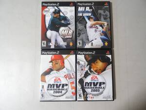 LOT OF 4 - Playstation 2 - MLB Baseball MVP 2005, 2004, MLB THE SHOW 07 PS2 CIB 海外 即決