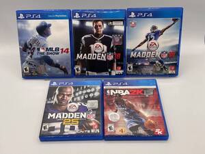 Lot of 5 PS4 PlayStation 4 Games, MLB 14 The Show, NBA 2K 15, Madden 16 18 & 25 海外 即決
