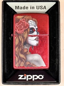 2018 Day Of The Dead Girl Candy Apple Red Zippo Lighter 海外 即決