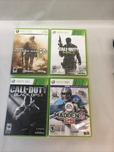 XBOX 360 Bundle Call of Duty Black ops II, MW2 & 3 , Madden 25 4disc セット *READ* 海外 即決
