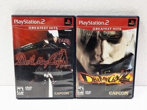 Devil May Cry 1 & 2 Lot Sony PlayStation 2 PS2 W/Manual Complete CIB US Version 海外 即決