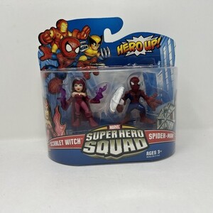 Marvel Super Hero Squad Scarlet Witch & Spider-Man 2 Pack Figures New 海外 即決